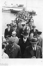 BL855 Vintage Photo Card RPPC Boat Boat Downhill Group Bridge