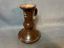 Ancien bougeoir rat de cave terre cuite vernissée Chartreuse Chartreux Pêcheur