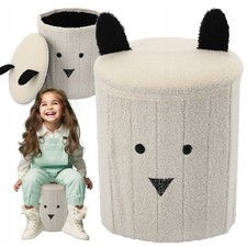 Pouf pliant avec rangement, en
