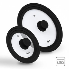 STONELINE Universaldeckel Set mit Silikonrand für Töpfe Pfannen 16/18/20 cm,