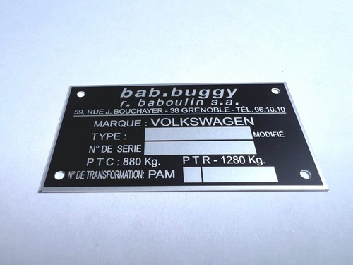 Plaque constructeur buggy - plaque,