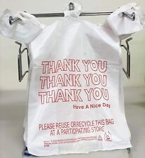 Bags 1/6 Large 21 x 6.5 x 11.5 "Thank You" T-Shirt Plastic Grocery Shopping Bags