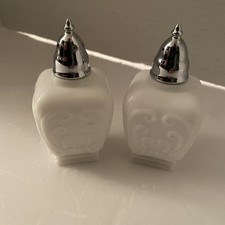 VICTORIAN MILK GLASS Salt and Pepper Shakers