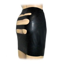 Jupe courte en latex femme fessier à découvert (L)