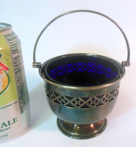 Vtg silverplate basket bowl - silverplate,