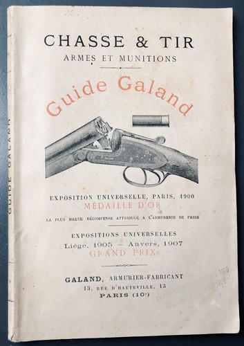 Vers 1910 guide galand chasse - 1910,