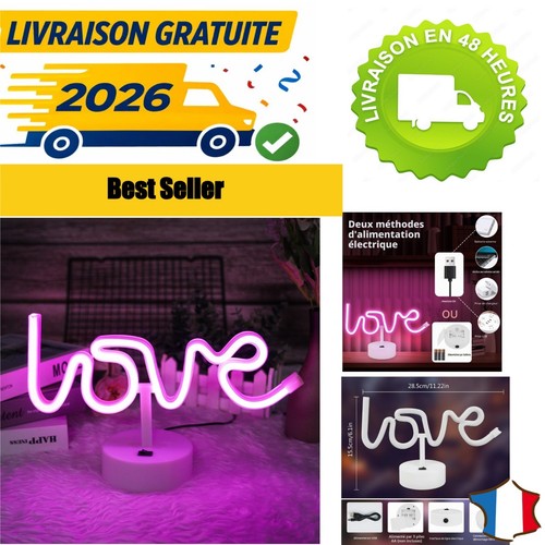 Enseigne led néon love hotut - néon,