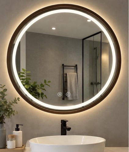Miroir mural rond led - miroir,
