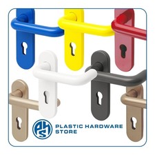 Paire poignée de porte coupe-feu colorée en nylon et âme en acier - PHS