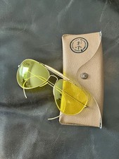 1960 Vintage RAY BAN aviator 10K gold B&L Lunettes Soleil Sunglasses Plaque Or