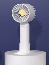 Mini White Handheld Fan  USB Charging   6.8 in X 2.55 in   No Box Brand New