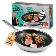 Inox Poêle 28cm Poêle à Frire Structure Alvéolée Antiadhésif Tous Feux Induction