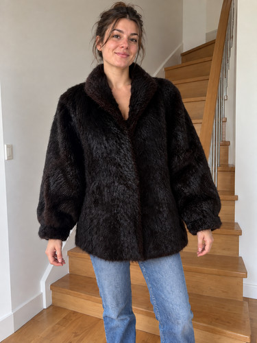 Manteau fourrure ragondin