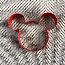 Disney Parks Mickey Mouse Silhouette Cookie Cutter Red Metal Baking Tool