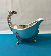 Saucière pieds tripode CHRISTOFLE modèle MALMAISON métal argenté EMPIRE table