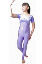 Combinaison à manches courtes Holly velours/lycra d'occasion mais excellent état danseuse 2A