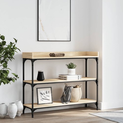 Table console avec étagère - console,