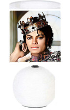 Lampe de chevet céramique blanche. Personnage Michael Jackson.