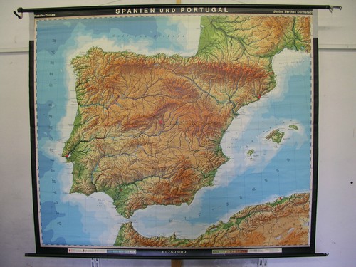 Carte murale scolaire ancienne - carte,