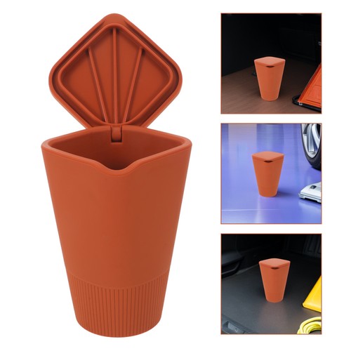 Car garbage can - garbage, orange