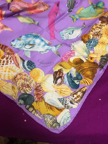 Foulard gucci soie poisson - gucci, mer