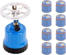 Réchaud de camping E190 Cuisinière à gaz en plastique ECOB-Camping + 8 bonbonnes