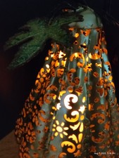 LED Candle Lit Metal Gourd Lantern - Indoor / Outdoor