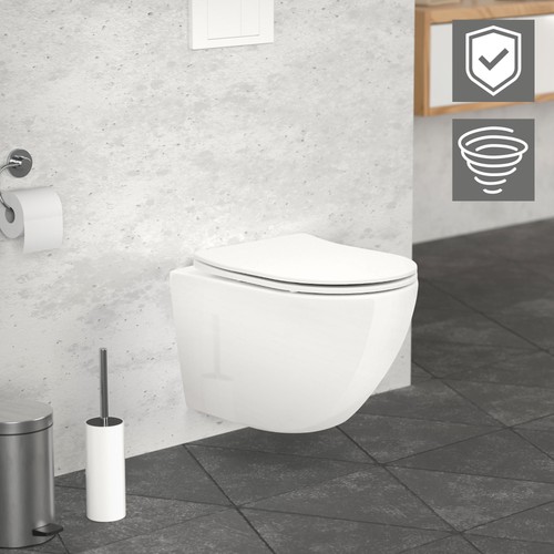 Toilette suspendu blanc court