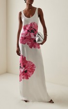 Stella McCartney New Poppy-Printed Silk Maxi Dress $2690, sz 40IT 4 US
