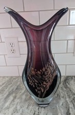 French Michelle Luzoro Art Glass Vase Bottle Signed & Numbered