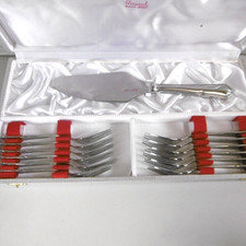 pie shovel and 12 dessert forks stainless steel douroux