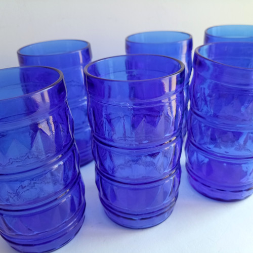 Verres bleus vintage - bleus,