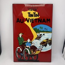 Jolie  Plaque bois Laqué HERGE TINTIN AU VIETMAN (30 x 20 cm)