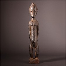 13925 Baule Ancêtre Figurine Blolo Bian Elfenbeinkuste De Collection Privée