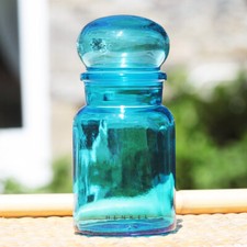 Vintage Henkel Blue Glass Apothecary Pot / Bottle / Jar 400ml
