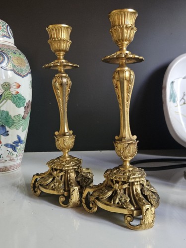 Bougeoire paire bronze - bougeoire,