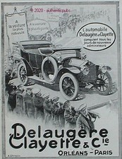 ADVERTISEMENT DELAUGERE CLAYETTE & CIE ROBUST CAR WORKSHOP IN ORLEANS 1913 AD PUB