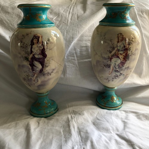 Paire grands vases faience - vases,