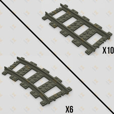 Lot de 10 rails droits + 6