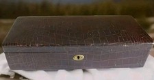 Antique Brown Leather Sheathed Glove Box Leather Leather Fox 