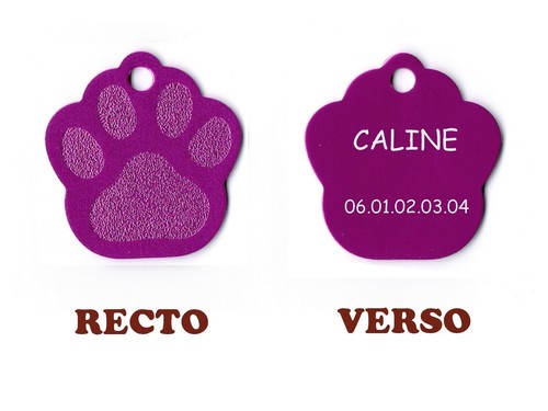 Medaille gravee chien chat - ou,