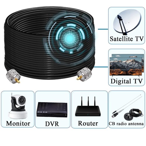 Câble coaxial rg58u noir - câble, m