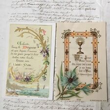 Souvenir First Communion 2 Pious Images 1894 1895 Holy Card Santino 19thC