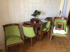 ensemble 4 fauteuils + 2 chaises style Empire/restauration