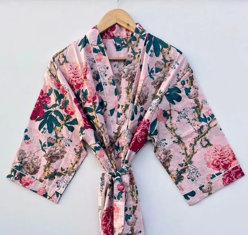 Indien rose coton floral robe - coton,
