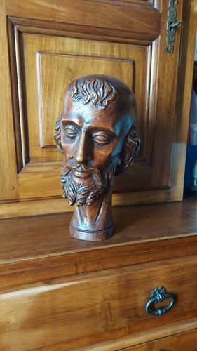 Sculpture bois tête de - bois,