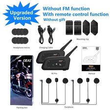 2X V6 Pro Motorcycle Intercom 6 Riders Group 1200m 5.1 Helmet Headset Bluetooth