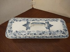 Antique Transferware Razor Blade/Toothbrush Holder Sarreguemines PAVOT