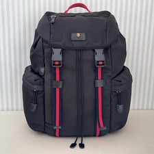 Sac à dos GUCCI Tiger Head 429037 GG Supreme toile cuir noir bande Web homme