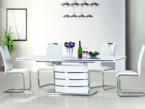 Table manger pied central - table,